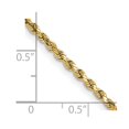 thumbnail image 2 of Diamond2Deal 14K Yellow Gold 2.25mm Semi Solid Diamond-cut Rope Chain Necklace for Women 22", 2 of 6