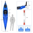 thumbnail image 4 of Costway Single Sit-in Kayak Single Fishing Kayak Boat W/ Paddle & Detachable Rudder, 4 of 9