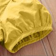 thumbnail image 4 of Yanlir Robe à Boutons à Col Rond pour Filles 2-7 Ans Été à Manches Courtes Mignonne avec Nœud Robe de Princesse pour Occasions Confortables et Polyvalentes (Jaune, 6 Ans), 4 of 7
