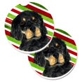 thumbnail image 1 of Gordon Setter Candy Cane Holiday Christmas Set of 2 Cup Holder Car Coaster, 1 of 1