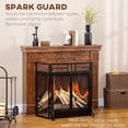 thumbnail image 3 of HOMCOM 3-Panel Steel Mesh Fireplace Screen, Decorative Fire Spark Guard Cover with Double Doors, 47x31in, Black, 3 of 9