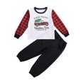 thumbnail image 1 of goowrom Enfants Imprimé Voiture Dessin Animé Col Rond Manches Longues + Pantalons Longs Couleur Unie, 1 of 9