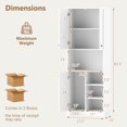 thumbnail image 3 of Costway Armoire de Rangement de Cuisine Garde-Manger 65,5 Pouces de Haut, Meuble Moderne avec Support pour Micro-Ondes Blanc, 3 of 10