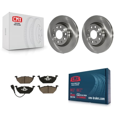 CMX Front Disc Brake Rotors and Ceramic Pads Kit for Car 2011-2015 Volkswagen Jetta with 280mm Diameter Rotor K8C-100345