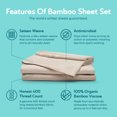 thumbnail image 4 of Sleepgram Draps de Lit Simple en Viscose de Bambou avec 2 Taies d'Oreiller, Sable, 4 of 12