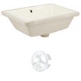 thumbnail image 1 of 18,25 pouces Ensemble d'évier W Rectangle Undermount en biscuit - Quincaillerie blanche AI-20439, 1 of 8