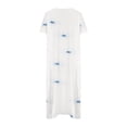thumbnail image 4 of Pisexur Robe à Manches Courtes à Col en V Longueur Genou Mode Femmes Été Imprimé Décontracté Col en V Bouton Manches Courtes Vacances Poches Robe Femmes Robe, 4 of 5