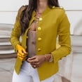 thumbnail image 1 of Mikilon Women's Solid Color Long-Sleeved Slim-Breasted Small Suit Short Coat Top, 1 of 5