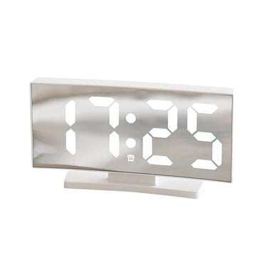 Bgsha 1 Pce Horloge Électronique Led Horloge de Bureau Réveil Simple Écran Incurvé