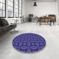 thumbnail image 4 of Ahgly Company Machine Washable Indoor Square Transitional Blue Area Rugs, 7' Square, 4 of 7