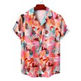 thumbnail image 2 of Chemise en Denim Homme Décontractée Boutons Plage Imprimé Floral Non Positionné Col Rabattu Chemise à Manches Courtes Blouse, 2 of 5