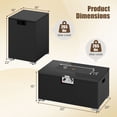 thumbnail image 3 of Gymax Set Of 2 Outdoor Rattan Fire Table Set w/ Tank Cover Tempered Glass Tabletop Black, 3 of 6