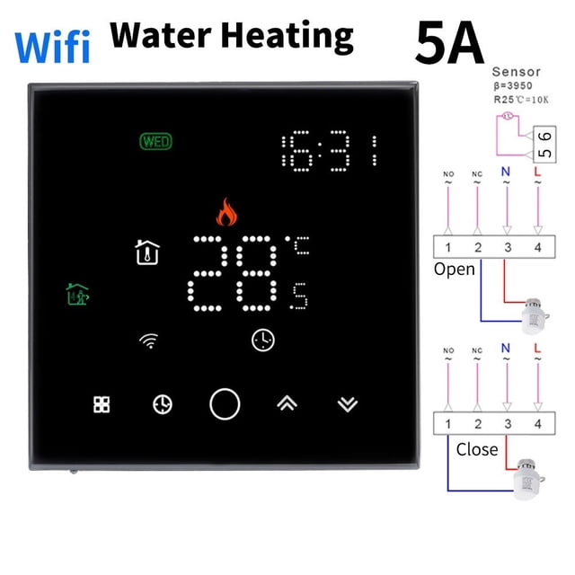 APP WiFi Smart Thermostat, Electric Floor Heating/ Water/Gas Boiler Temperature Remote Controller Temperature Controller ,Easy to Install