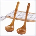 thumbnail image 2 of Large Wooden Soup Spoon Long Handle Natural Tableware Kitchen Accessories, 2 of 3
