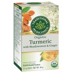 Traditional Medicinals Organic Turmeric avec Meadowsweet & Gingembre
