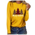 thumbnail image 1 of Blouse à Manches Longues Femme Haut de Noël Décontracté à Manches Longues Col Rond Chandail en Molleton Chandail Blouse, 1 of 4