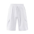 thumbnail image 4 of AherBiu Mens Shorts Linen Drawstring Elastic Waist Classic Fitted Casual Summer Beach Shorts with Pockets, 4 of 7