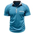 thumbnail image 2 of Pntutb T-Shirts pour Hommes Liquidation Hommes Décontracté Chic Manches Courtes Col Rabattu Chemise à Boutons Blouse, 2 of 5