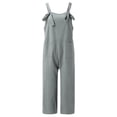 thumbnail image 4 of TrendOFT One Piece Jumpsuit Women Casual Summer Washed Jeans Ripped Square Neck Sleeveless Rompers For Women One Piece Overalls Grey L, 4 of 5