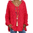 thumbnail image 1 of MAWCLOS Ladies Jumper Tops Winter Warm Sweater Solid Color Pullover Knitwear Work Long Sleeve Knitted Sweaters Red XXL, 1 of 2