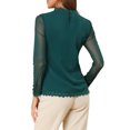 thumbnail image 3 of INSPIRE CHIC Blouses Décontractées pour Femmes à Col Rond en Dentelle Florale à Manches Longues en Chiffon, 3 of 5