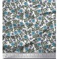 thumbnail image 1 of Soimoi Polyester Crepe Fabric Leaves & Floral Block Decor Fabric Printed Yard 52 Inch Wide, 1 of 3