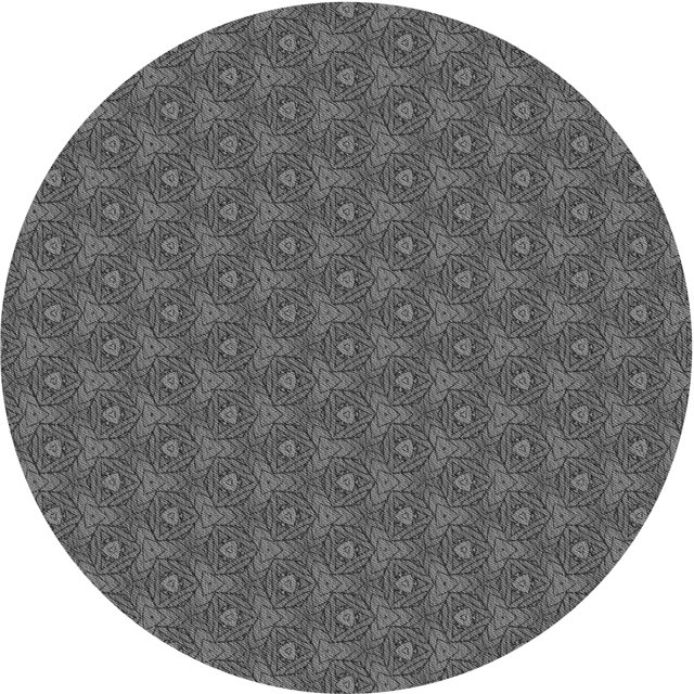 Ahgly Company Tapis de Zone Rond Gris Transitionnel pour Intérieur Lavable à la Machine, 3 Pieds Rond