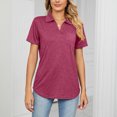 thumbnail image 3 of Birdeem T-Shirt à Manches Courtes Uni Col Mode pour Femmes Blouse Ample, 3 of 7