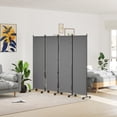thumbnail image 2 of Outsunny Room Divider with Wheels, 5.6ft Folding Privacy Screen, Dark Grey, 2 of 10