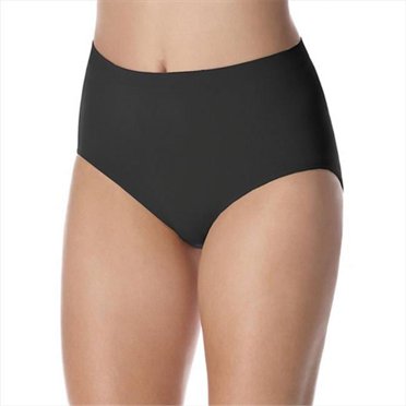 Bali Comfort Revolution 803J Barely Comfort Revolution Microfiber Seamless Brief, Black Size 6 - 7