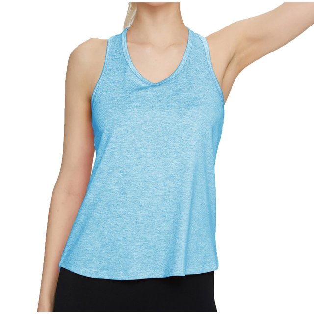 Timegard Workout Tops for Women Racerback Round Neck Athletic Running Tank Tops Loose Sleeveless Gym Tops