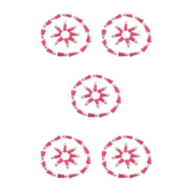 relayinert 100pcs/set Tassel For Keychain Versatile Fringe Accessories For Any Occasion Rose Red-Silver 5Set