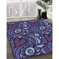 thumbnail image 3 of Ahgly Tapis de Zone Carré Lavable en Machine Bleu Ardoise Moyen, 6 Pieds Carré, 3 of 7