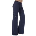 thumbnail image 1 of Womens Casual Drawstring Waist Jogger Workout Cargo Pants with Pockets Navy 4XL, 1 of 3