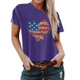 thumbnail image 1 of Birdeem T-Shirt pour Femmes d'Été Décontracté Ample Imprimé Fête de l'Indépendance à Col Rond à Manches Courtes, 1 of 3