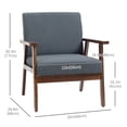 thumbnail image 3 of HOMCOM Modern Accent Chair with Cushioned Seat and Rubberwood Arms, 3 of 10