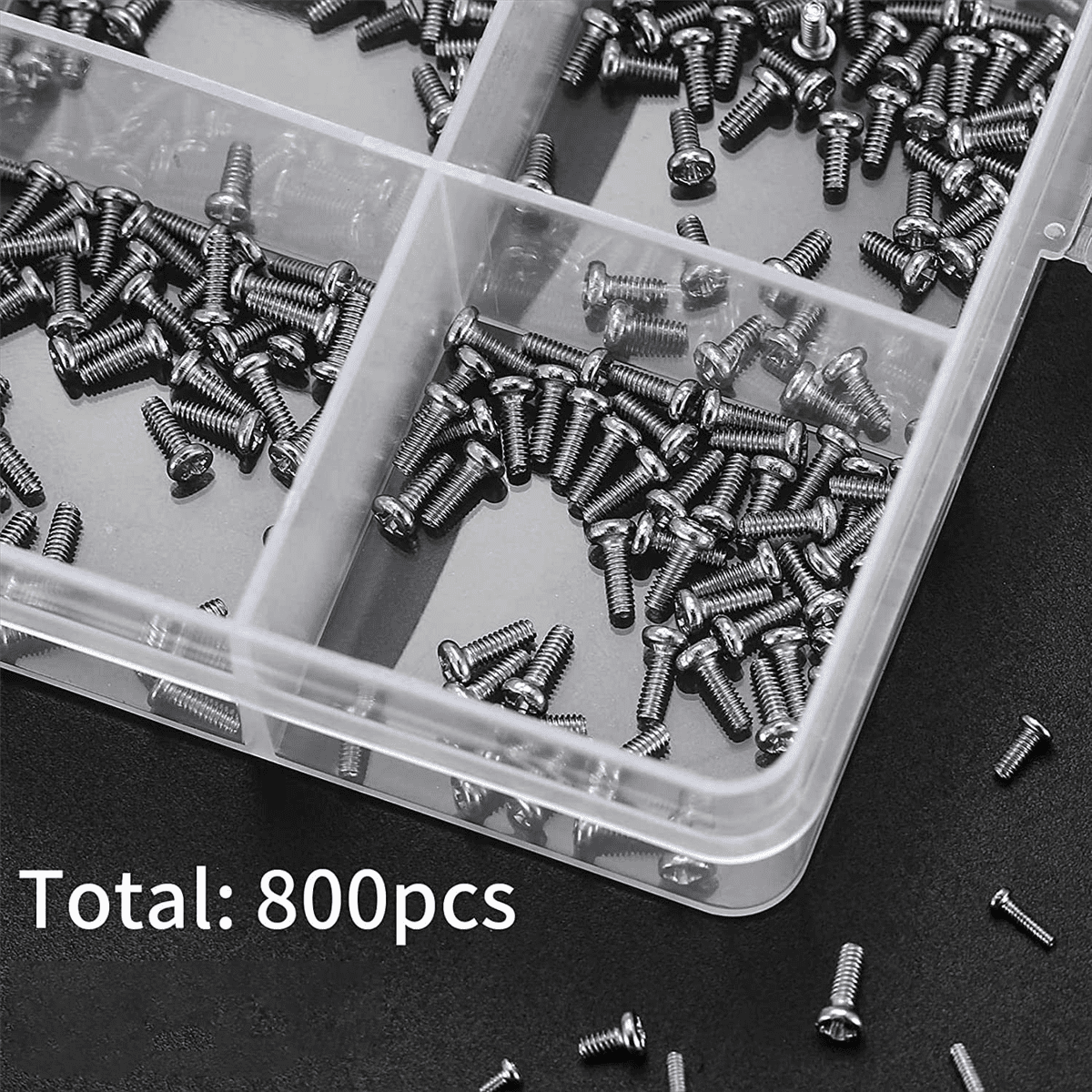 800 Pcs Vis Minuscules pour Électronique, Kit de Vis Mini Tête de Poêle pour Réparation de Lunettes Montres Horloges