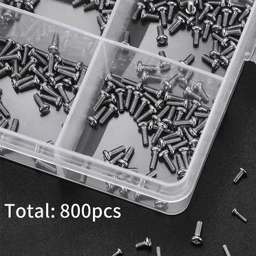 800 Pcs Petites Vis pour l'Électronique, Kit de Petites Vis Mini pour Tête de Poêle et Machine pour Lunettes, Montres, Horloges, Réparation