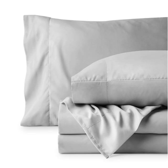 Ivy Union Microfiber Sheet Set - 3-Pieces - Breathable - Deep Pocket, Twin, Cloud Gray