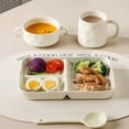 thumbnail image 4 of Assiette à Souper Compartimentée en Céramique 9,64 Po x 6,1 Po, Compatible Micro-Ondes, Compatible Lave-Vaisselle, Motif Jaune Vert Blanc, 4 of 7
