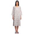 thumbnail image 1 of Moomaya Chemise de Nuit en Coton pour Femmes Imprimée à Col Rond avec Patte de Boutonnage, 1 of 6