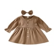 thumbnail image 1 of Robe à Manches Longues pour Bébé Fille, Robe de Princesse pour Fête avec Bandeau, Tenue, 1 of 6