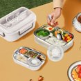 thumbnail image 4 of Bento en Acier Inoxydable pour Adultes et Enfants, 4/5 Compartiments, Étanche, Bento en Métal, Contenants à Collation pour Enfants, Réutilisables, Contenants à Collation Bento avec Couvercles, 4 of 4