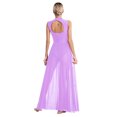 thumbnail image 4 of RUNQHUI Robe de Danse Lyrique Longue pour Femmes, Superposition Torsadée, Danse Moderne Contemporaine, Violet Pâle, S, 4 of 7