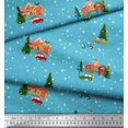 thumbnail image 1 of Soimoi Georgette Viscose Fabric House,Tree & Car Transport Print Sewing Fabric Yard 42 Inch Wide, 1 of 3