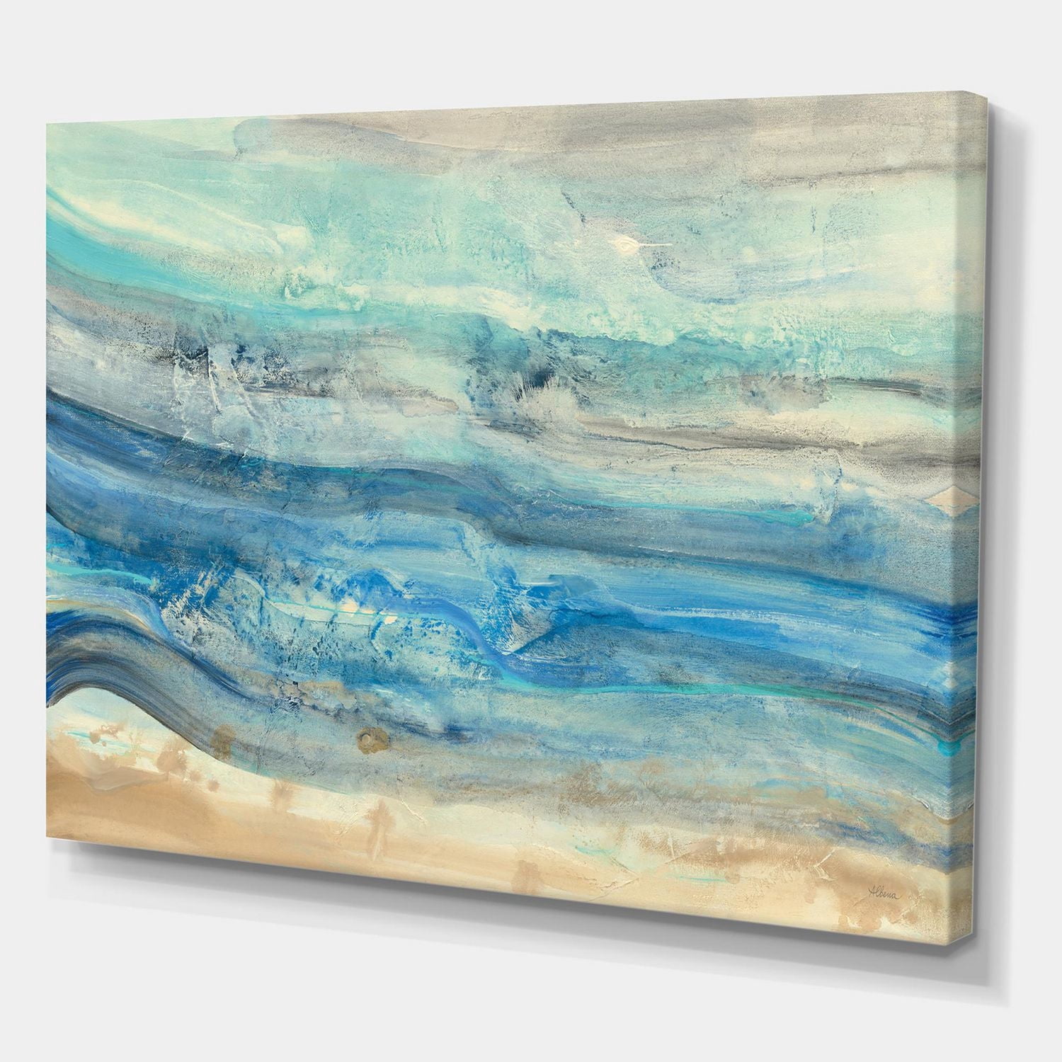 Designart Vagues minérales océaniques Art mural sur toile