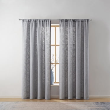 Better Homes & Gardens Woven Slub Light Filtering Window Curtains Panel, 52" x 84"