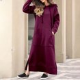 thumbnail image 1 of Robes d'Été Grande Taille pour Femmes 2024 Col Rond Hiver Chaud Couleur Manches Longues avec Poches Robe Longue Économisez jusqu'à 65 %!, 1 of 6