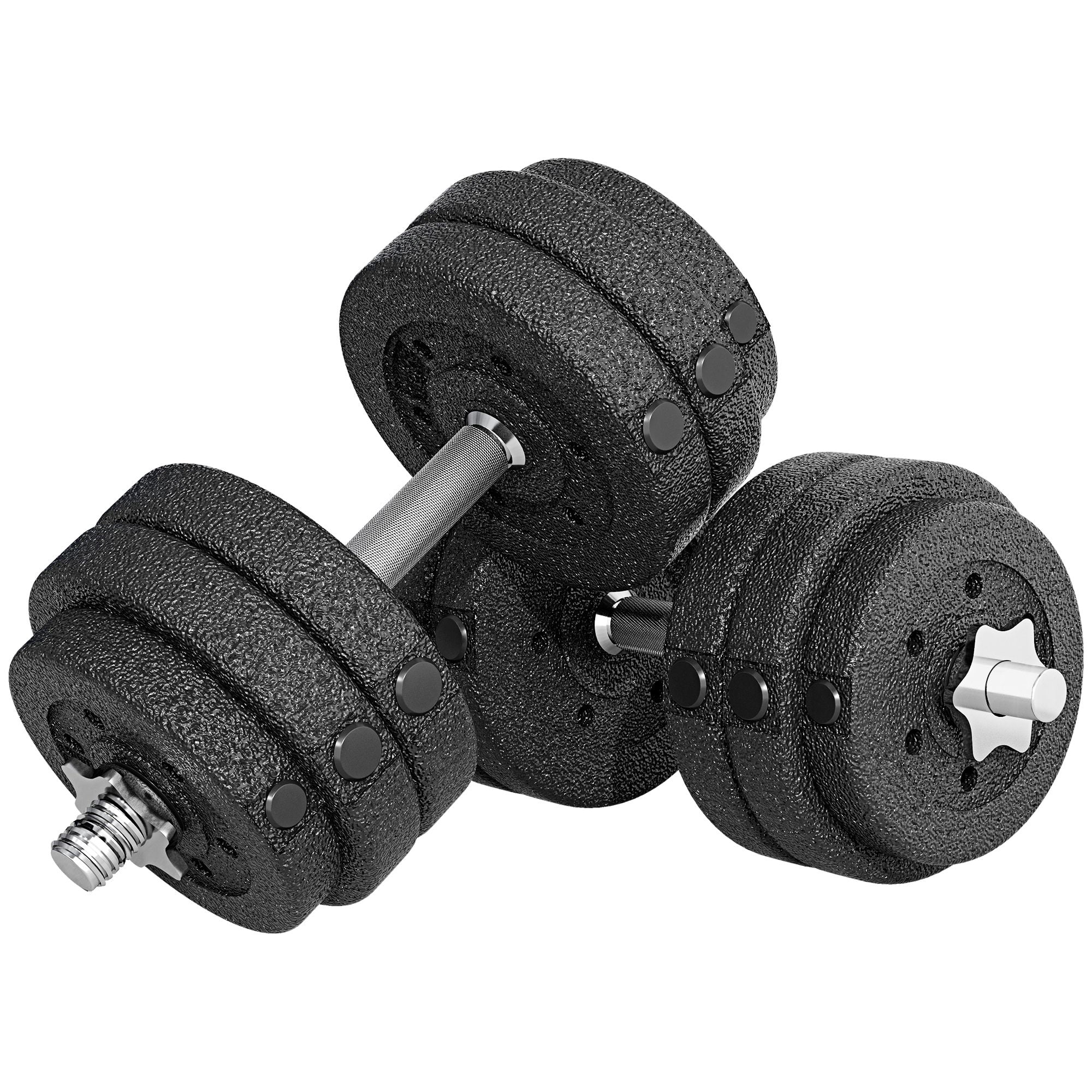 Adjustable Dumbbell Weight Set - 66lbs Steel & PU Fitness Dumbbells for Home Gym, Office & Strength Training - Black, Compact Design