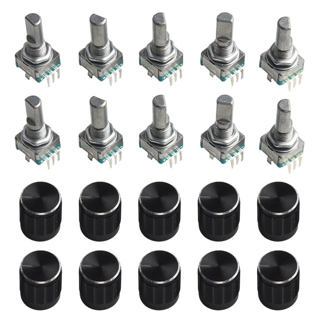 EC11 Rotary Encoder Set of 10 360 Degree Code Switch for Industrial Use
